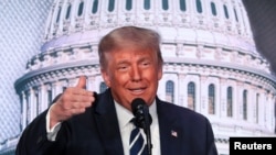 El presidente Donald Trump durante su discurso ante el Consejo para Política Nacional, el 21 de agosto de 2020.