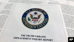 Vakillar palatasining Razvedka qo'mitasi impichment bo'yicha tayyorlagan hisobot, 3-dekabr, 2019.