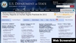 የዩናይትድ ስቴትስ የውጭ ጉዳይ መሥሪያ ቤት የ2012 ዓ.ም የሰብዓዊ መብቶች ሪፖርት - ዌብ ሣይት 