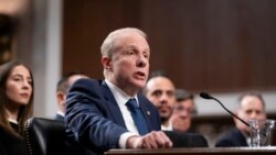 美國總統特朗普提名的國防部副部長人選史蒂芬范伯格2025年2月25日出席參議院軍事委員會的提名確認聽證會。