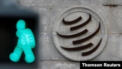 FILE PHOTO: World Trade Organization (WTO) logo in Geneva
