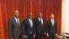 Adolphe Muzito, Martin Fayulu, Jean-Pierre Bemba et Moïse Katumbi lors d'une réunion de Lamuka, 27 mars 2020. (Twitter Coalition Lamuka) (TwitterCoalition Lamuka)
