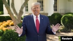 Rais wa Marekani, Donald Trump, alipokuwa akizungumzia matibabu yake ya Covid-19, Ikulu ya Marekani, White House.