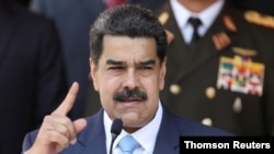 Venezuela's President Maduro holds a news conference at Miraflores Palace in Caracas, July 3, 2020.