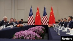 美國總統拜登和中國國家主席習近平在秘魯首都利馬舉行雙邊會晤。(2024年11月16日)