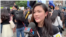 許穎婷在參加紐約聲援香港集會時接受美國之音採訪(2019年6月16日 資料照片)