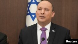 نفتالی بنت، نخست وزیر اسرائيل، در جلسه هفتگی کابینه (یکشنبه ۱ اسفند ۱۴۰۰)