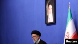 Rais wa Iran Ebrahim Raisi alipohudhuria mkutano na waandishi wa habari mjini Tehran, Iran Agosti 29, 2022. Majid Asgaripour/WANA