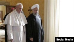 El presidente iraní, Hasan Rouhani, visitó al papa Francisco en el Vaticano, el martes, 26 de enero de 2016.