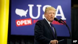 President Donald Trump delivers remarks at Sheffer Corporation to promote his tax policy, Feb. 5, 2018, in Blue Ash, Ohio.