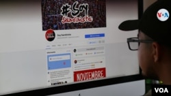  Miles de cuentas progobierno en Nicaragua fueron canceladas, anunció Facebook. [Foto Houston Castillo/VOA].