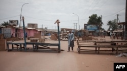 Dans le quartier à majorité musulmane PK5 de Bangui, au lendemain d'une opération militaire menée par la force de maintien de la paix de l'ONU contre des groupes d '"autodéfense", le 9 avril 2018.