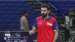 نسخه کامل نخستین بازی نوشاد عالمیان در تنیس روی میز قهرمانی جهان در آمریکا