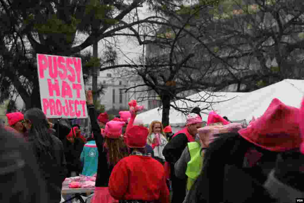 ក្បួន​ដង្ហែរ​ស្ត្រី​ឬ​ដែល​ហៅថា «Women's March‍» នៅ​ក្នុង​រដ្ឋធានី វ៉ាស៊ីនតោន កាលពី​ថ្ងៃទី២១ ខែ​មករា ឆ្នាំ២០១៧។ (រូបថត​ដោយ ស្រេង លក្ខិណា/VOA Khmer)