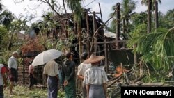 တောင်ကုတ်မြို့ ကင်းထောင်စံပြကျးရွာ ဗုံးကြဲခံရအပြီး မြင်ကွင်း (အောက်တိုဘာ ၄၊ ၂၀၂၄)