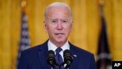 美國總統拜登在白宮就阿富汗問題發表講話 （美聯社，2021年8月26日）