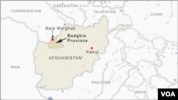 រូបផែនទីបង្ហាញពីស្រុក Bala Murghab ក្នុងប្រទេសអាហ្វហ្គានីស្ថាន។ 