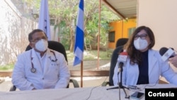 Miembros de la Unidad Médica Nicaragüense en conferencia de prensa. Foto cortesía Unidad Médica.
