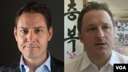 加拿大公民康明凯(Michael Kovrig)(左)和迈克尔·斯帕弗(Michael Spavor)被中国以涉嫌危害中国国家安全的指称分别被捕