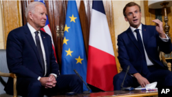 بایدن و مکرون سه ماه پیش در ایتالیا دیدار کرده بودند. 