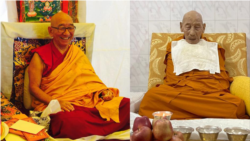 དགེ་བཤེས་གཉིས་ཐུགས་དམ་ལ་བཞུགས་ཡོད་པ།