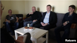 Veteranë të ushtrisë ukrainase në Poloni.