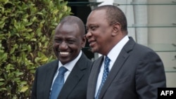 Rais Uhuru Kenyatta (Kulia) na Makamu wake William Ruto, Nairobi, Kenya.