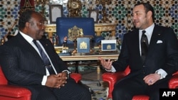 Ali Bongo et Mohammed VI au Palais Royal à Marrakech le 27 décembre 2018.