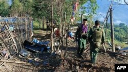 资料照片：缅甸民族民主同盟军占领老街附近的一个军事基地。（2023年10月29日）