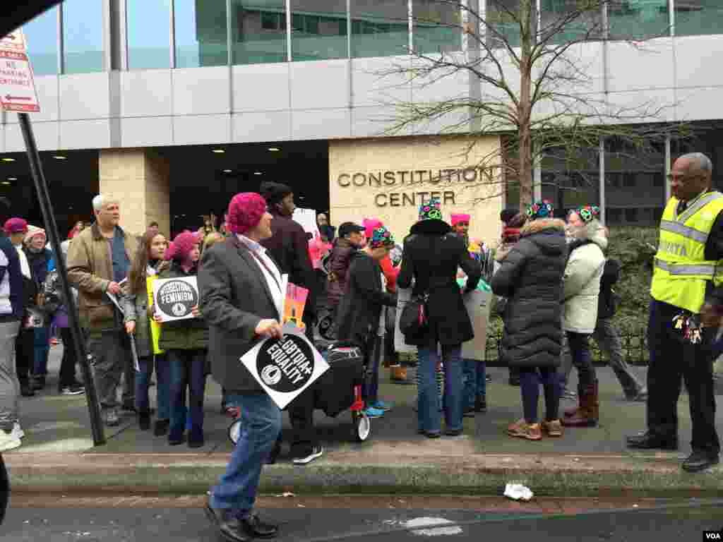 Marcha das Mulheres em Washington DC por direitos iguais. Jan 21, 2017