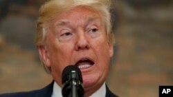 2017年8月2日，川普在白宫发表讲话。（资料照片）