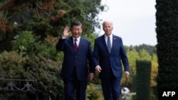 美國總統拜登與中國領導人習近平在加州費羅麗莊園舉行雙邊會談。（2023年11月15日）