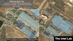 تصویر ماهواره‌ای منتشر شده از سوی «اینتل لب» که خسارت‌های تاسیسات کرج را نشان می‌دهد