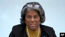 資料圖：美國駐聯合國大使琳達·托馬斯·格林菲爾德（Linda Thomas-Greenfield）（美聯社）