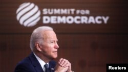 U.S. President Joe Biden convenes a virtual summit with leaders from democratic nations