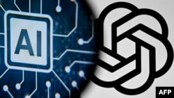 ARCHIVO - Una foto tomada el 23 de noviembre de 2023 muestra el logotipo de la aplicación ChatGPT desarrollada por la organización estadounidense OpenAI, en la pantalla de una computadora (D), y las letras AI en la pantalla de un teléfono inteligente, en Frankfurt, Alemania.