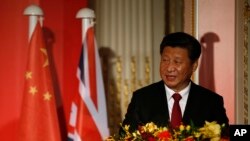 2015年10月22日習近平在倫敦出席全英孔子學院和孔子課堂年會開幕式