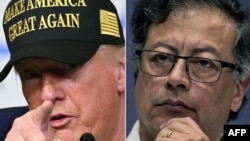 ประธานาธิบดีสหรัฐฯ โดนัลด์​ ทรัมป์​และประธานาธิบดีโคลอมเบียกุสตาโว เปโตร