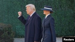 Rais wa Marekani Donald Trump na mkewe Melania.