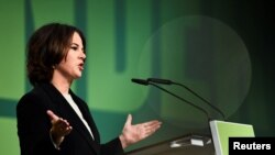 德國候任外交部長、德國綠黨領袖貝爾伯克（2021年10月17日）