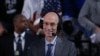 NBA联盟主席亚当·萧华对媒体讲话。（2019年6月20日）