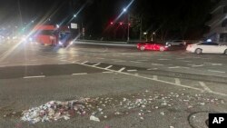 Basura trasladada por un globo presumiblemente enviado por Corea del Norte, en Seúl, Corea del Sur, el miércoles 29 de mayo de 2024. 