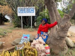 Zelipha Moyo, a mother of two, sells wares June 27, 2019, just outside Cold Storage Company.
