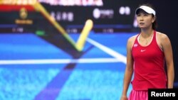 资料照：彭帅在深圳参加比赛（2016年路透社）