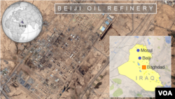 Satellite map of Beiji oil refinery, Iraq