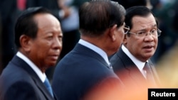 Cambodia's Prime Minister Hun Sen attends the annual Water Festival on the Tonle Sap river in Phnom Penh, Cambodia, November 10, 2019.