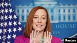 La portavoz de la Casa Blanca, Jen Psaki, en rueda de prensa, el 28 de enero de 2021.