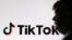 這張於2025年1月19日拍攝的插圖中可以看到美國總統特朗普(Donald J. Trump)和TikTok徽標的3D打印微縮模型。 (路透社)