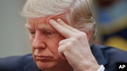 President Donald Trump in the Roosevelt Room of the White House in Washington, Monday, March 13, 2017.