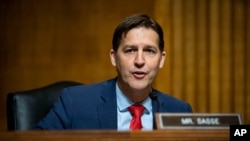 FILE - Sen. Ben Sasse, R-Neb., speaks during a Senate Judiciary subcommittee hearing on Capitol Hill, April 27, 2021, in Washington.